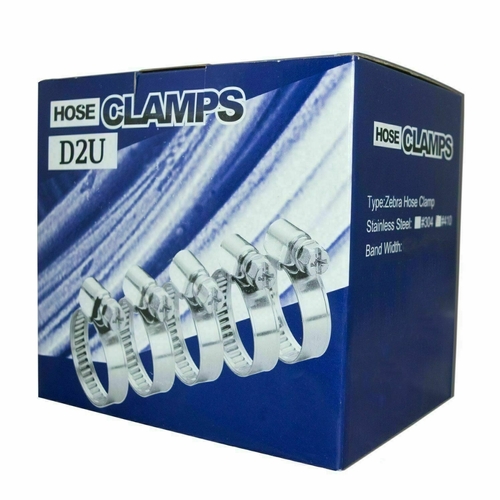 Hose Clamps made up of 410 Stainless Steel with 9mm Bandwidth(12-20), (16-25), (20-32), (30-45) (40-60)- for Industrial, Pipe Clamp