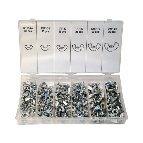 Directly2U Wing Nuts 150 Piece Assortment  Steel, Metal Various Sizes Kits, Home, Kitchen Daily Purpose Fittings