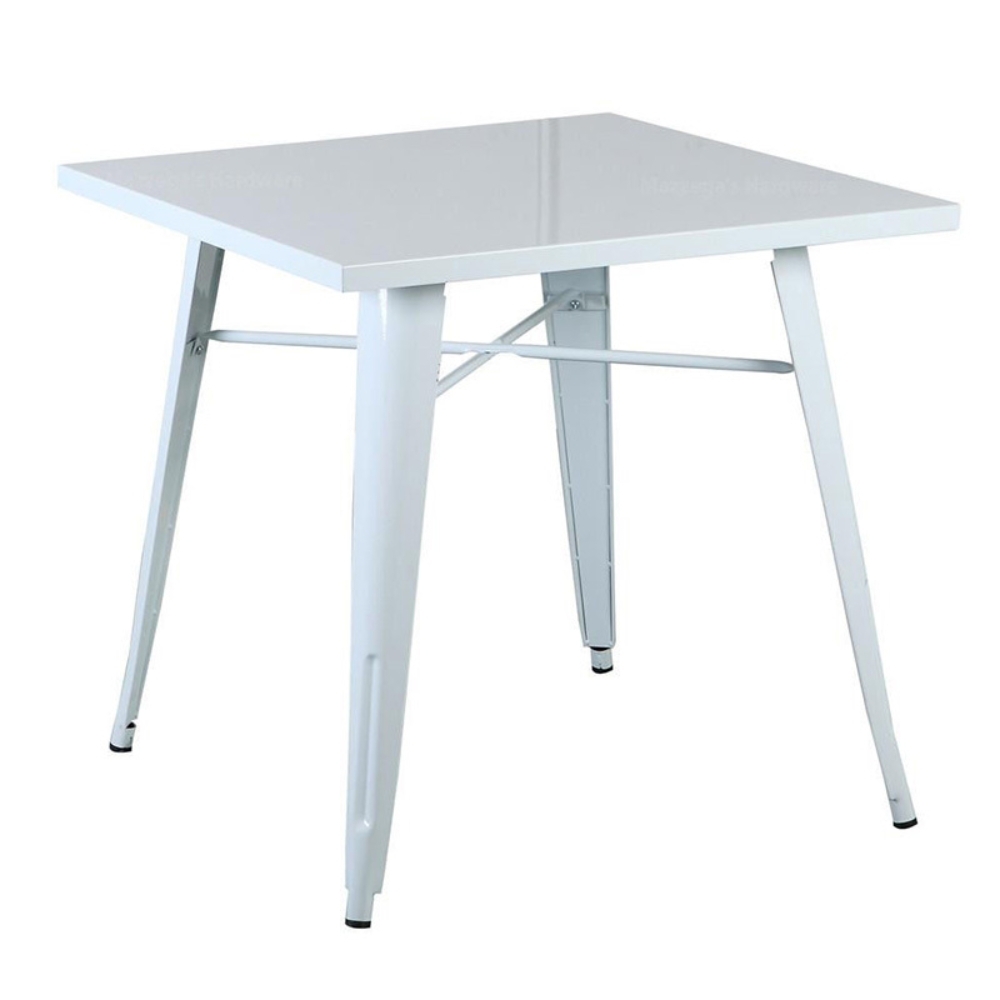 white metal table